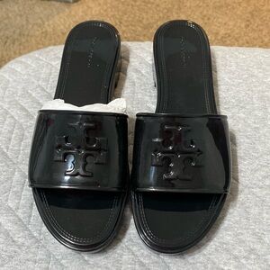 Authentic Tory Burch Eleanor Jelly Slide perfect black size 7